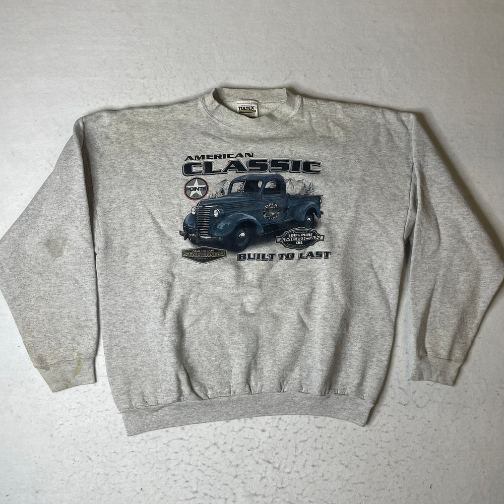 Vintage Tultex American‎ Classic Pickup Truck Sweatshirt XL Gray Built to Last